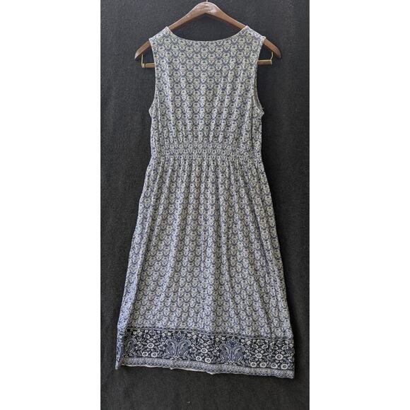 Charter Club Dress Womens Small Blue Embellished Tank Dress Gathered Waist Midi - Picture 2 of 8